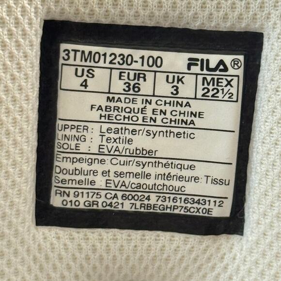 FILA LNX-100 Sneakers White Size US 4 NO LACES - Picture 7 of 7